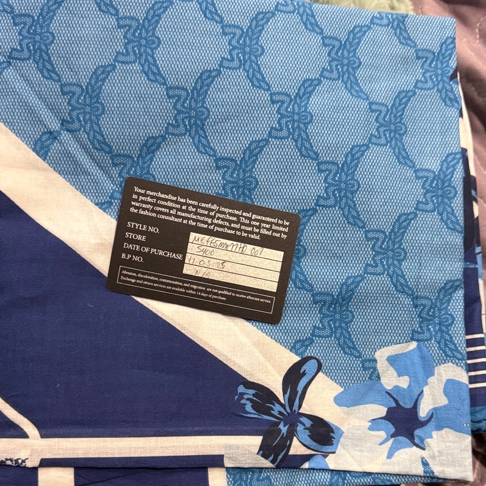 MCM Azure and Navy Floral Scarf
